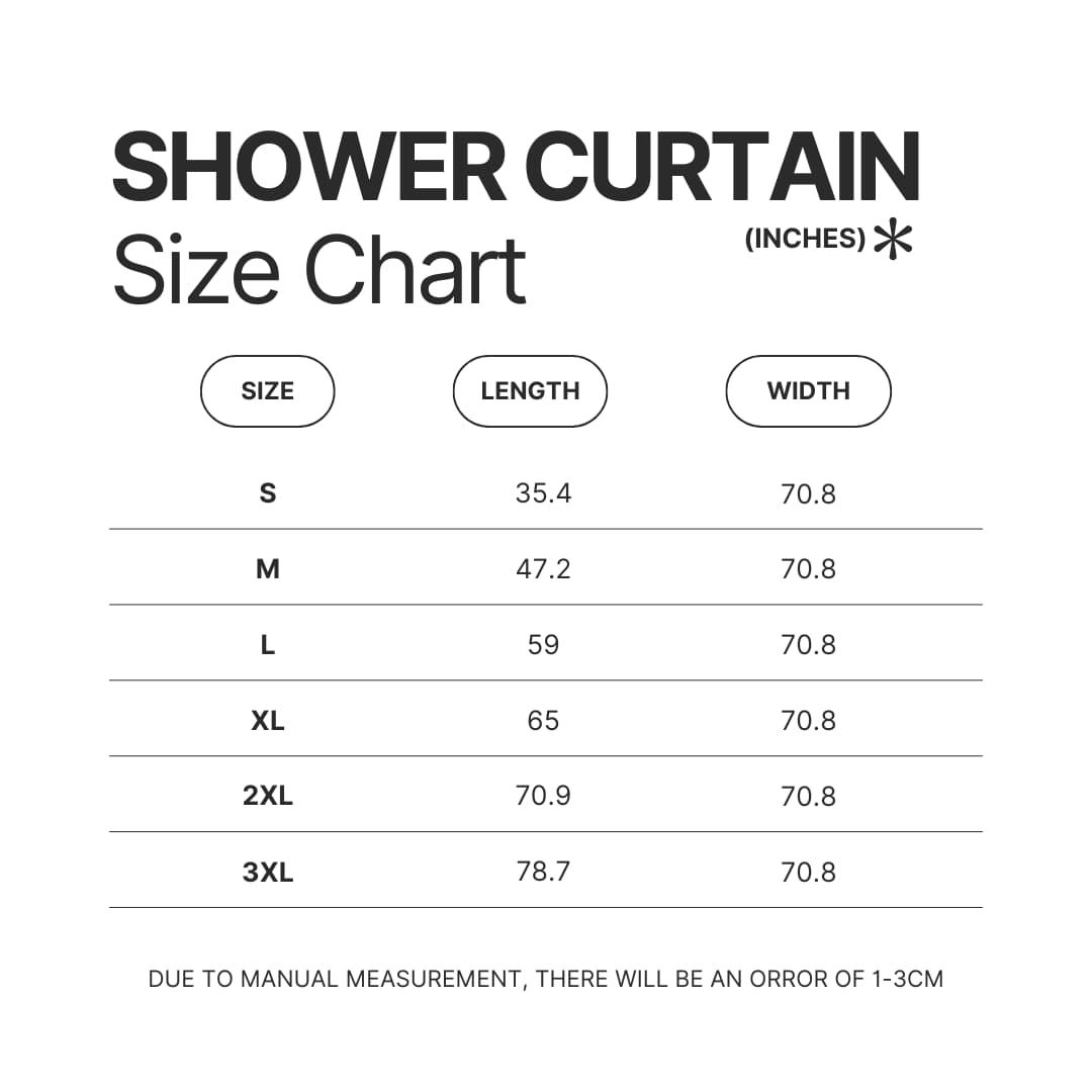 Shower Curtain Size Chart - Juice Wrld Shop